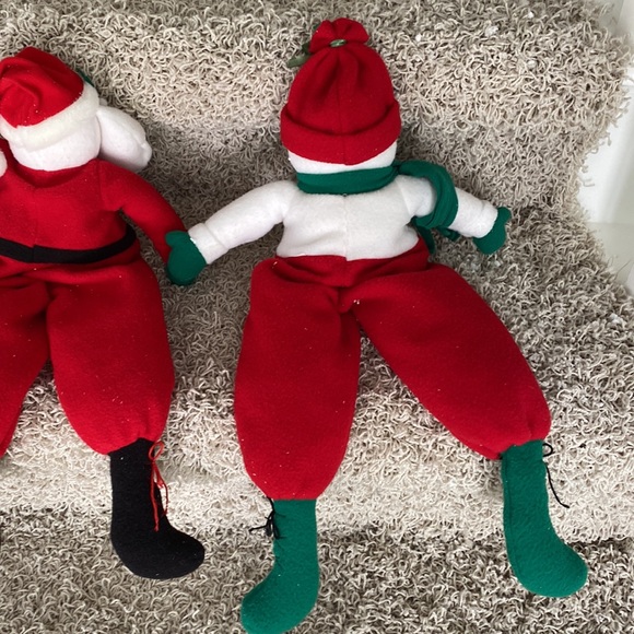 Xmas Christmas Holiday Long Legged Reindeer Snowman Santa Claus Plush Dolls Set - Picture 6 of 12